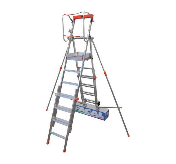 Plate-forme de travail télescopique en aluminium 3 à 6 marches - Facal