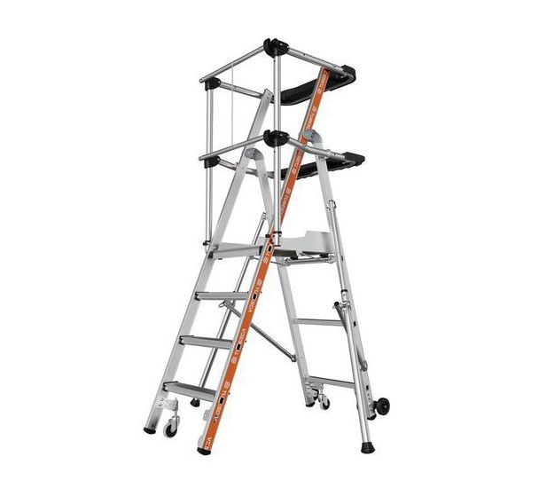 Plate-forme mobile PIR PIRL Veloce garde-corps lisses - 2 à 7 marches - Tubesca Comabi