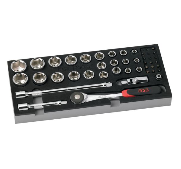 Plateau mousse Modulosam 1/2'' de 45 outils en mm