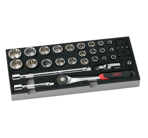 Plateau mousse Modulosam  1/2'' de 45 outils en mm _ 75-S45MM