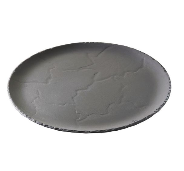 Plateau rond et assiette ronde en porcelaine ø32 cm noir-Basalt-Revol