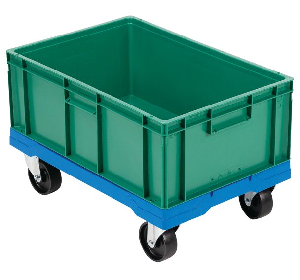 Plateau roulant 250 kg avec bac norme Europe 39 L - Manutan Expert