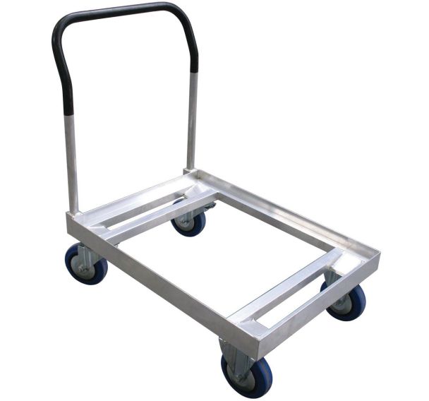 Plateau roulant acier pour bacs norme Europe Force 350 kg Avec dossier