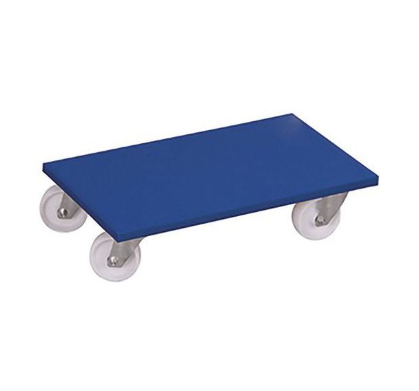 Plateau roulant avec roulettes pivotantes à bandage en polyamide