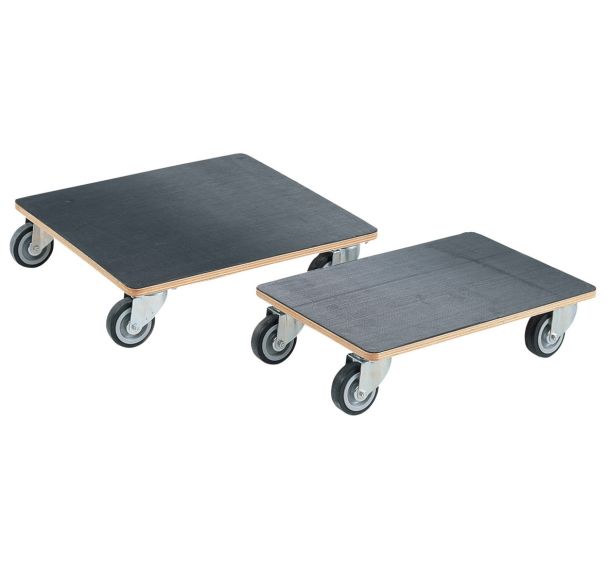 Plateau roulant bois - Finition caoutchouc - Force 250 kg