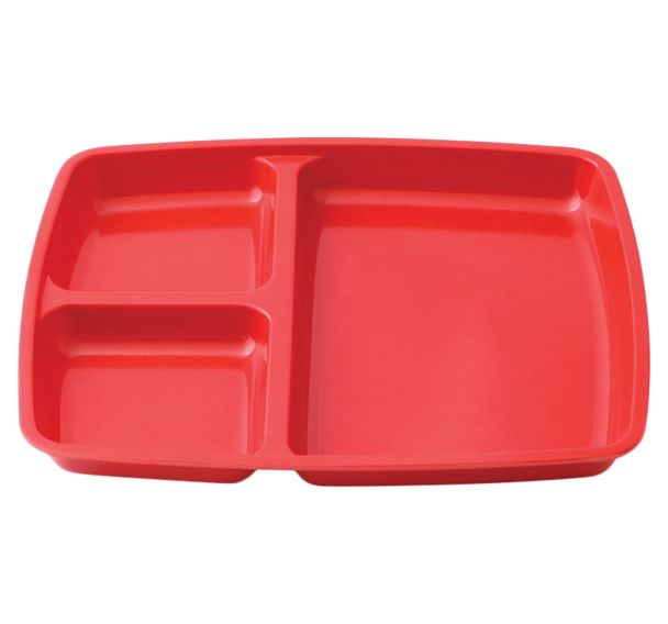 Lot de 6 plateaux à 3 compartiments mélamine Plastorex