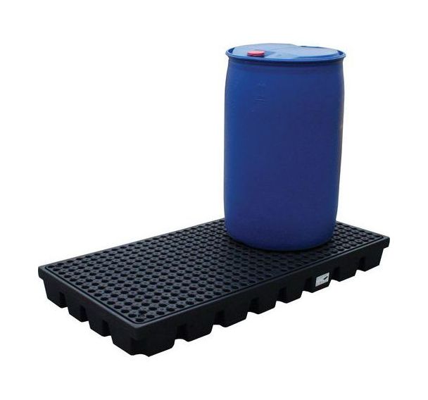 Plateforme de rétention 2 fûts 120L noir avec caillebotis