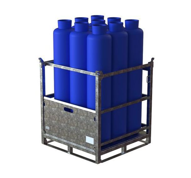 Plateforme mobile pour stockage bouteilles de gaz - 9 bout