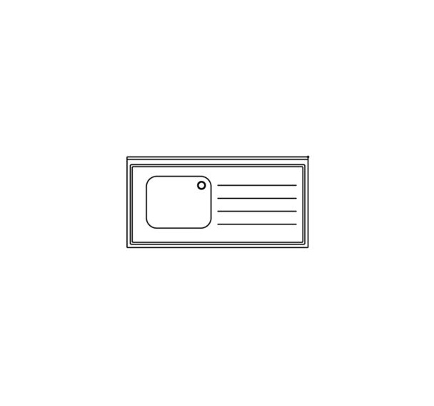 Plonge sur placard 1 bac avec égouttoir à droite gamme 700- PP1BG107/1