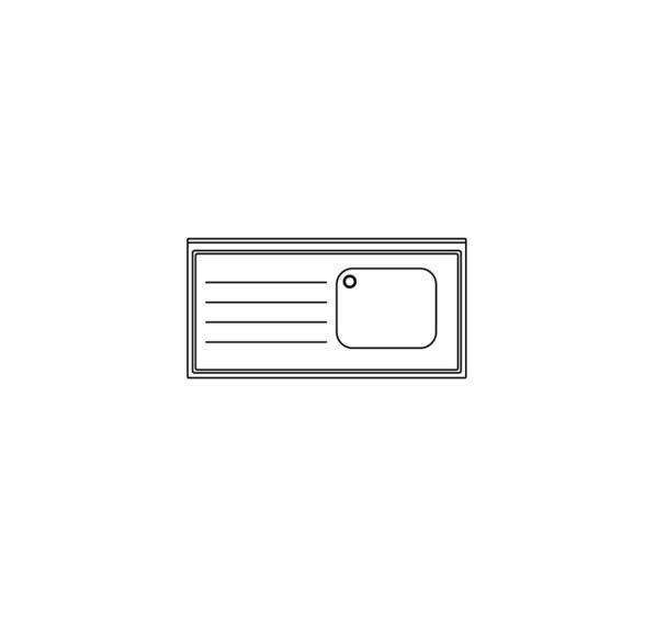 Plonge sur placard 1 bac avec égouttoir à gauche gamme 700- PP1BD127/1