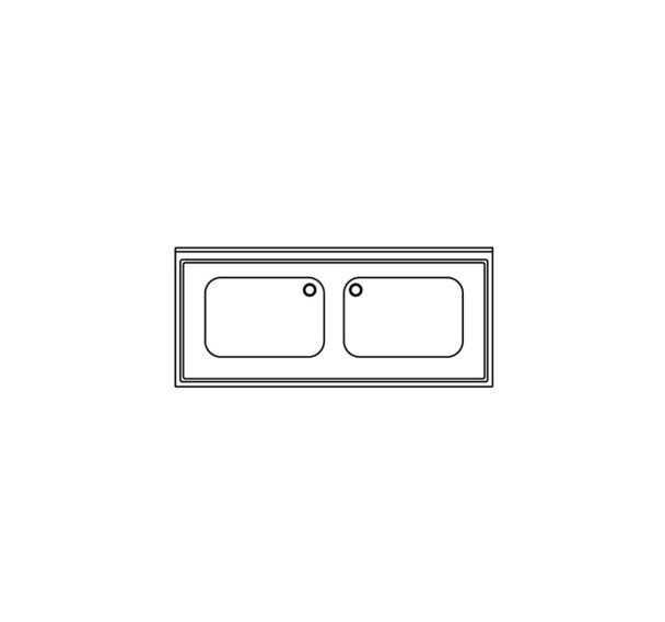 Plonge sur placard 2 bacs gamme 700- PP2BCS167/1