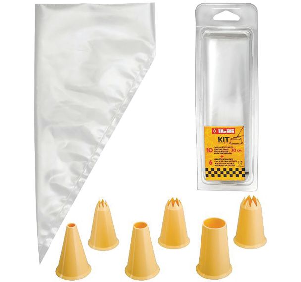 Poches jetables 30cm sachet de 10 + 6douilles