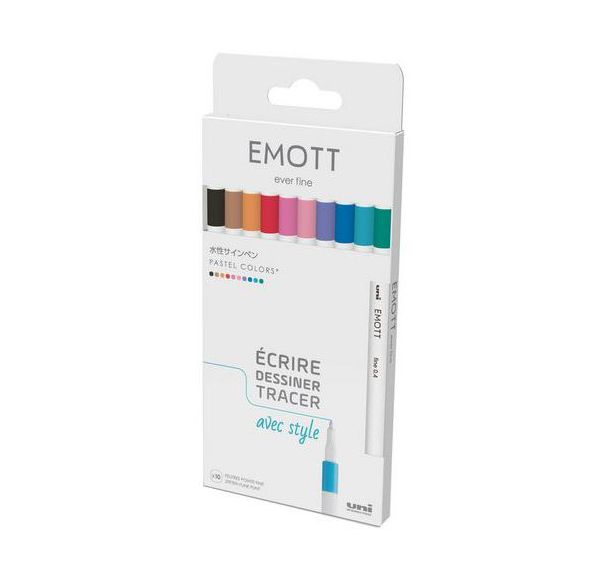 Pochette 10 feutres d'écriture EMOTT couleurs pastel
