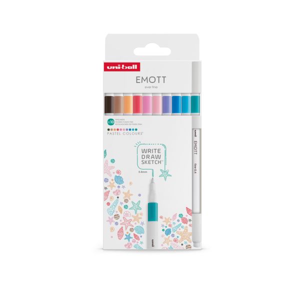 Pochette 10 feutres d'écriture EMOTT couleurs pastel