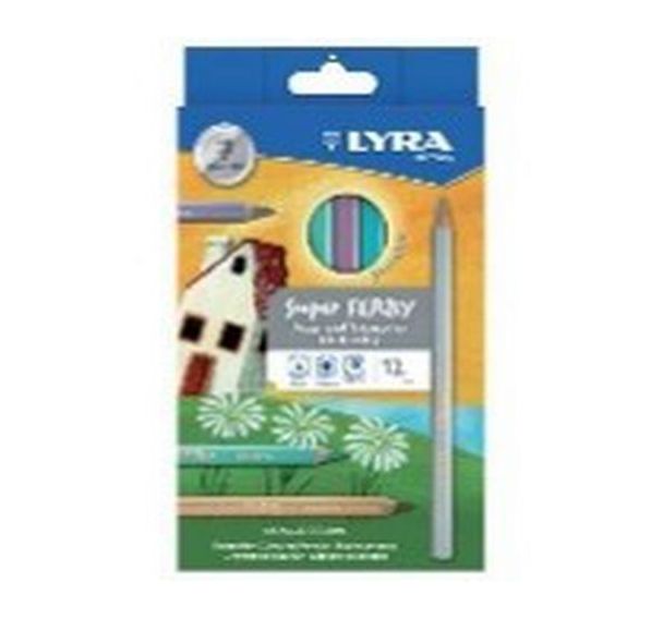 Pochette 12 crayons de couleur métallisés gros module Lyra