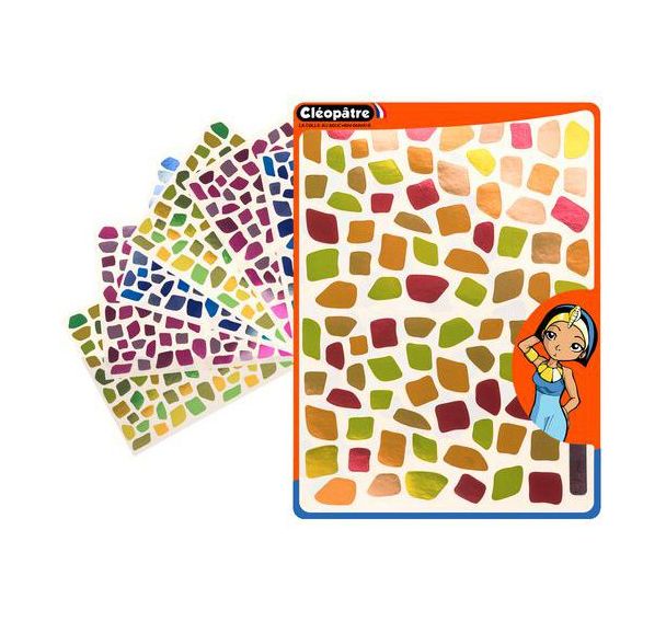 Pochette 12 feuilles mosaïques 4 camaïeux métal