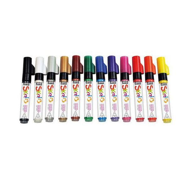 Pochette 12 marqueurs Skrib Pébéo gouache couleurs assorties