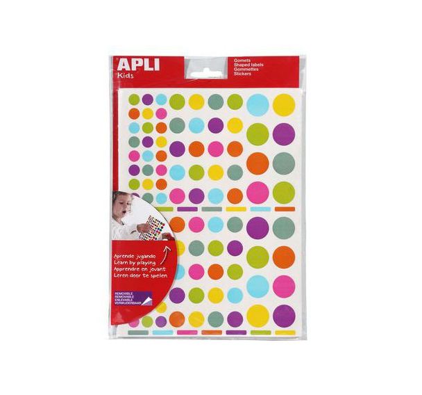 Pochette 2080 gommettes rond peps 1-2cm