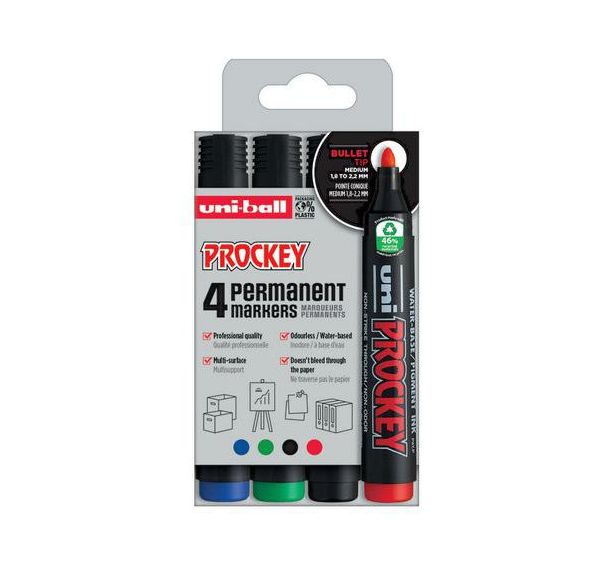 Pochette 4 markers permanents Prockey pointe ogive