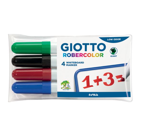 Pochette 4 marqueurs effaçables à sec Robercolor Giotto pointe biseautée