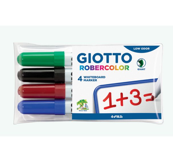 Pochette 4 marqueurs effaçables à sec Robercolor Giotto pointe ogive