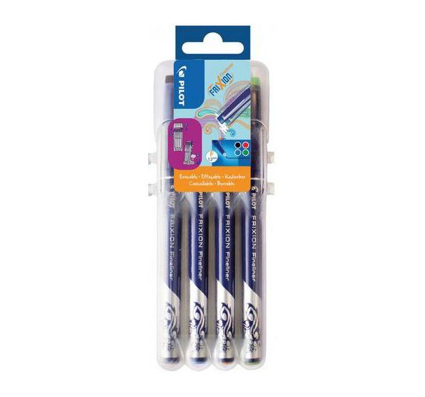 Pochette 4 stylo-feutres FriXion pointe 1.3 mm