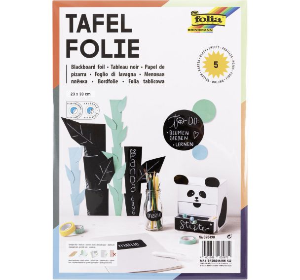 Pochette 5 feuilles ardoises adhésives format 23 x 33 cm