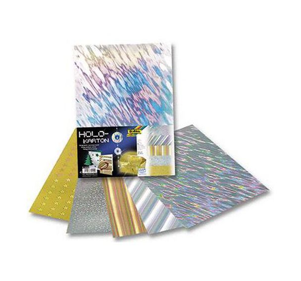 Pochette 5 feuilles carton holographique 25x35 cm 230g