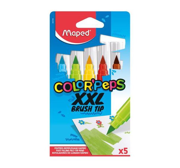 Pochette 5 feutres jumbo XXL brush Color’Peps MAPED.