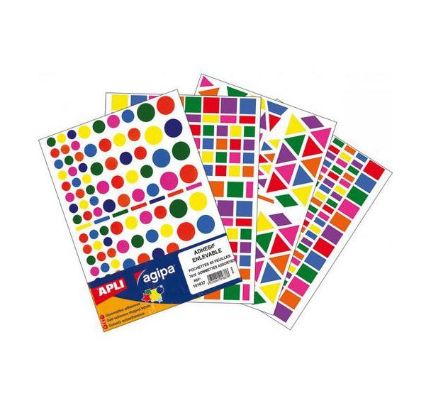 Pochette 60 feuilles gommettes formes géométriques