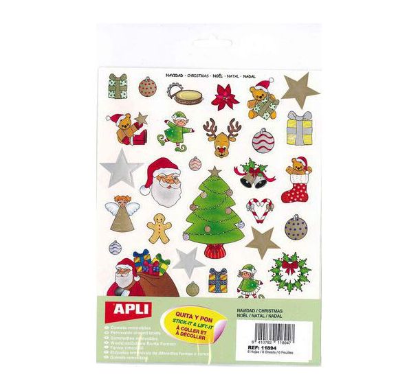 Pochette 6 feuilles gommettes Noël