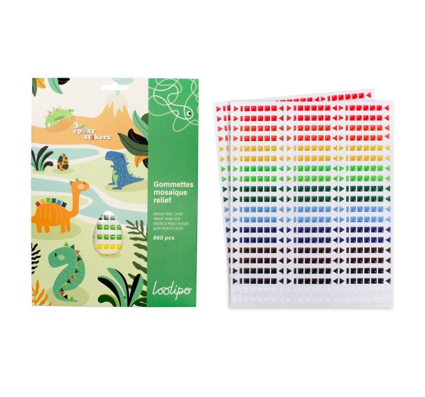Pochette 960 mosaïques adhésives époxy, formes géométriques