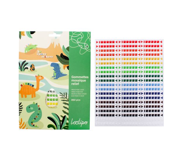 Pochette 960 mosaïques adhésives époxy, formes géométriques