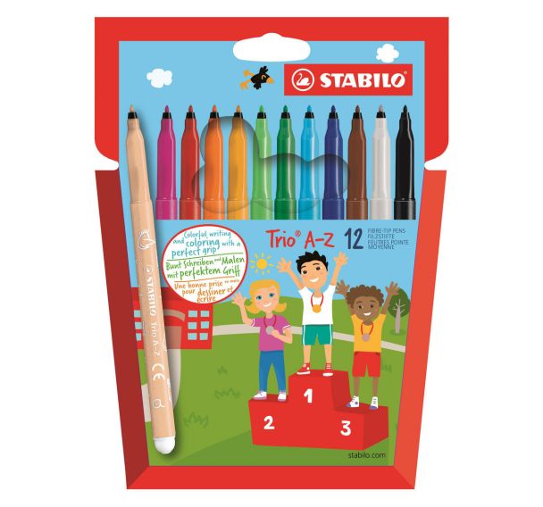 Pochette de 12 feutres couleurs assorties trio Stabilo