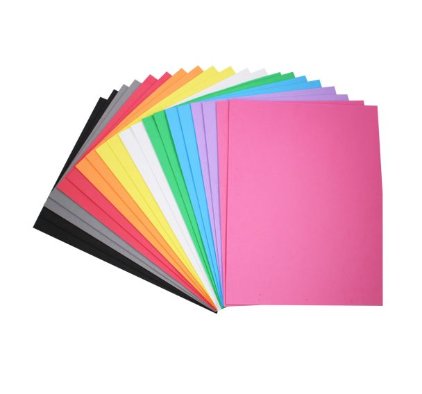 Pochette de 20 feuilles 40 x 30 cm caoutchouc mousse épaisseur 2mm, couleurs assorties