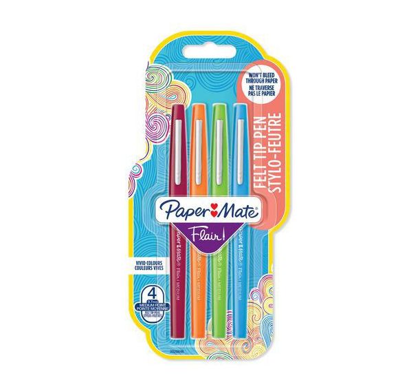 Pochette de 4 feutres flair Paper Mate couleurs ass. funs