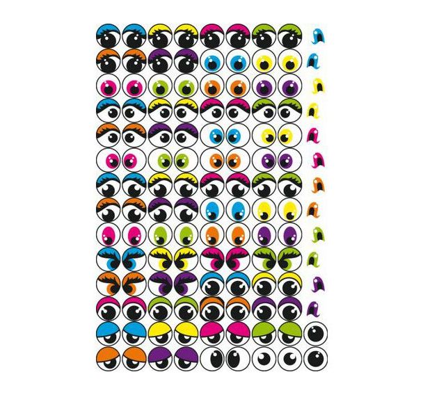 Pochette de 594 gommettes yeux .
