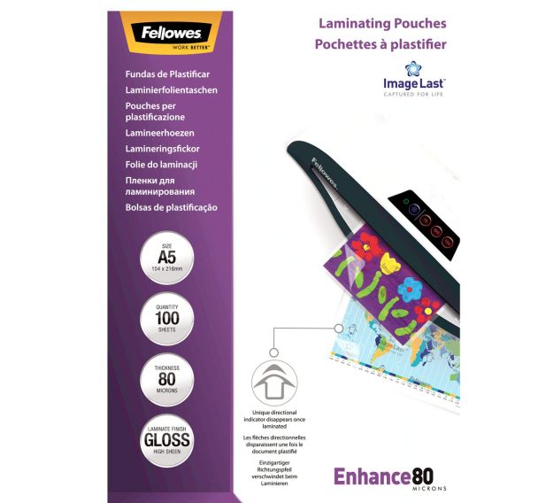 Pochette de plastification A5 154x216 mm 80µ (Boite de 100)