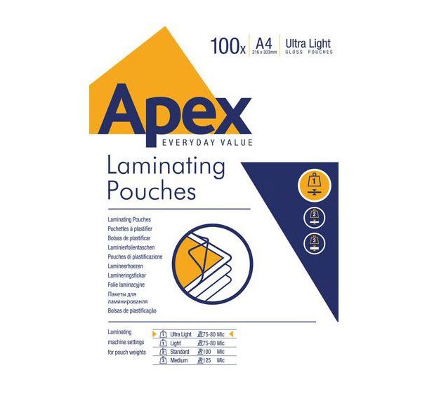 Pochette de plastification ultra-light A4 55-60µ par face
