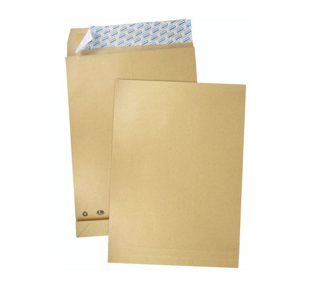 Pochette kraft brun 120 g - À soufflets de 3 cm - Paquet de 50