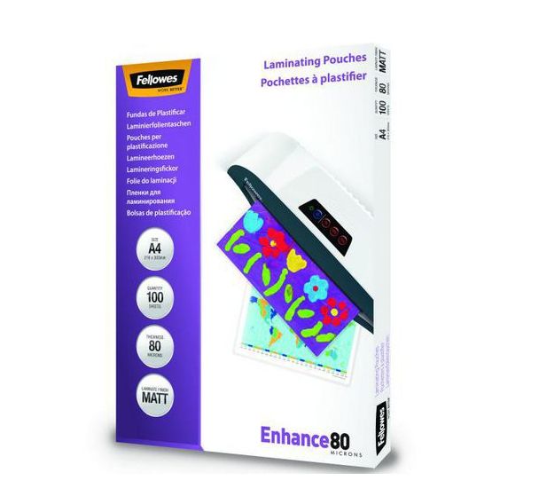 Pochette plastification A4 80 microns par face MAT (boîte de 100)