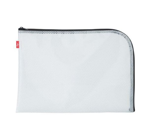 Pochette résistante Eva mesh coloris blanc ajouré et zip noir - Sign