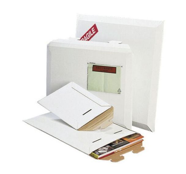 Pochette rigide microcannelure blanche