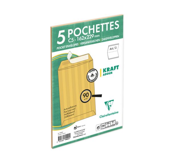 Pochettes Kraft adour - Clairefontaine