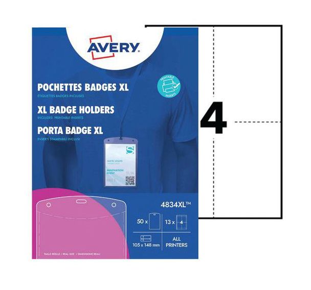 Pochettes badge A6 avec feuilles
