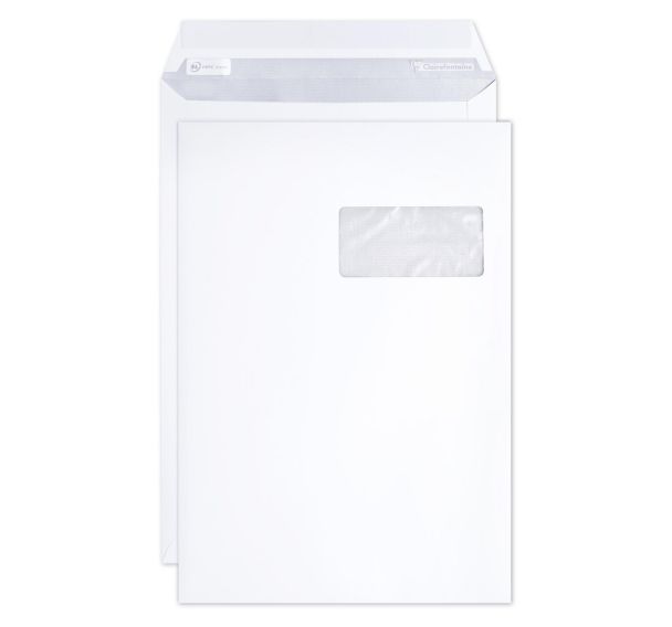 Pochettes blanches 229x324 + fenetre 50x100 - Clairefontaine