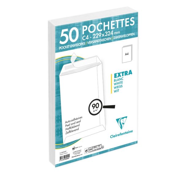 Pochettes extra blanches 229x324 - Clairefontaine