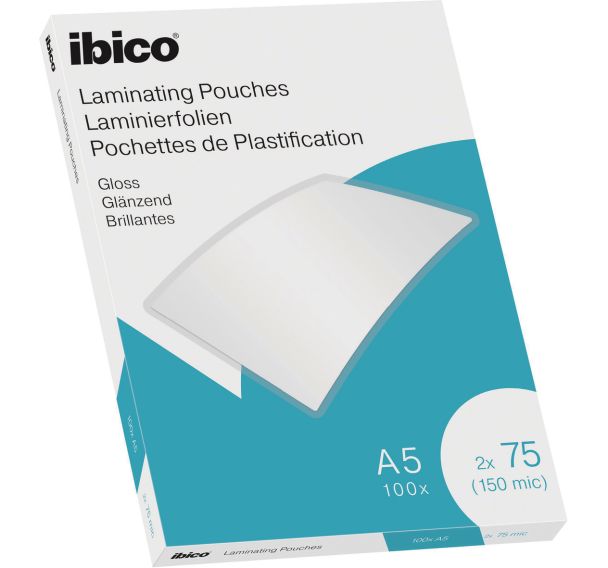 Pochettes plastification Ibico brillantes, A5, boite de 100 - Esselte