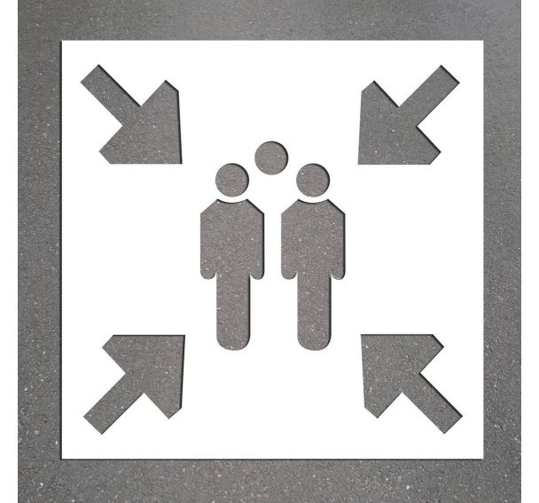 Pochoir PVC point de rassemblement 600 x 600 mm