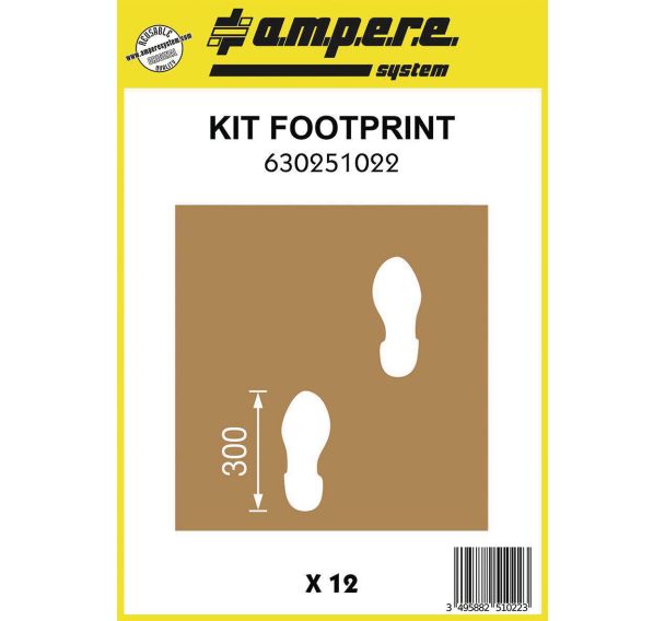 Pochoir empreintes de pas - Kit Footprint - 12 planches - Ampère